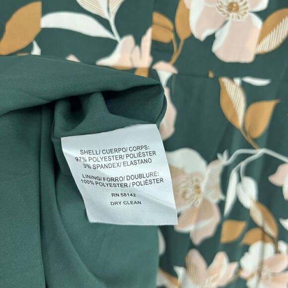 Gal Meets Glam Dress Size 0 Green Tiered Midi Tegan Floral Puff Sleeve Prairie - Picture 7 of 7